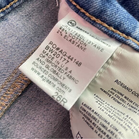 AG Adriano Goldschmied The Isabelle high rise Cropped crop double hem jeans 26 - Picture 13 of 13